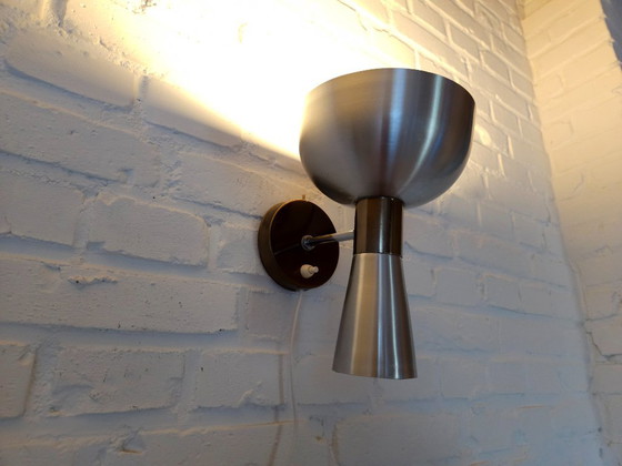 Image 1 of Lampada da parete Herda Diabolo, vintage in alluminio stile spaziale con lampada color bronzo