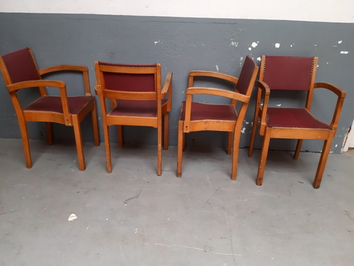 4 vintage mcm dining chairs Tijsseling