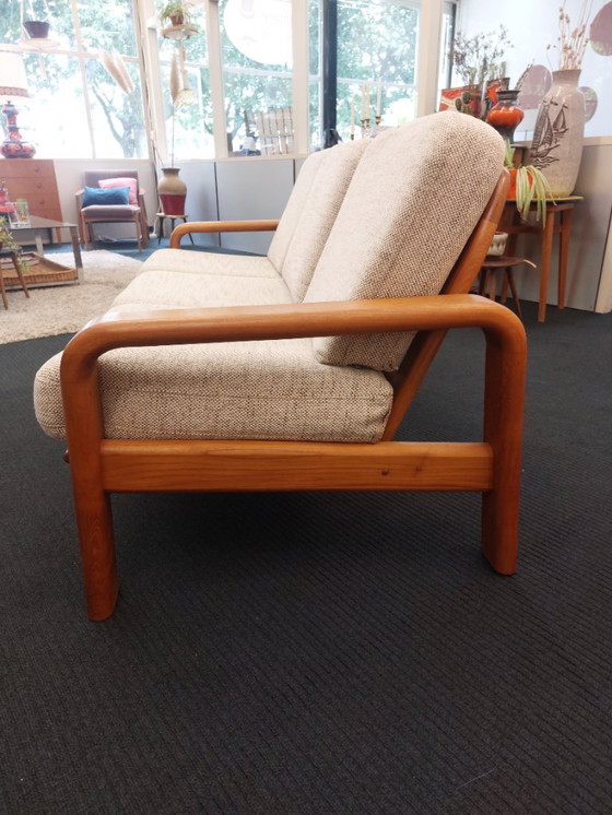 Image 1 of Vintage Danish design three-seater teak sofa 70s