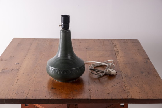 Image 1 of 1x Green Ceramic Table Lamp by Søholm, 1960s Denmark