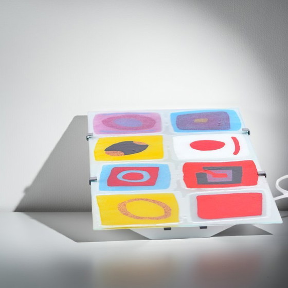 Image 1 of Vintage IKEA GYLLEN Wandleuchte - Geometrisches Glas - Julia Treutiger, 1990er Pop Art