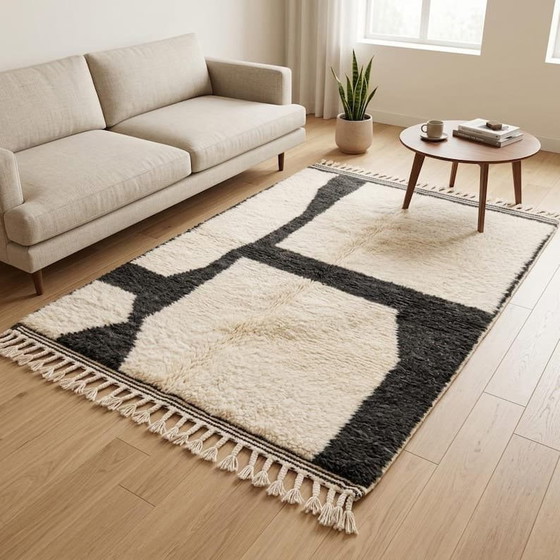 Tapis en laine pure fait main artisanale traditionnelle taille 150/250 cm – Ahrend, Wool (photo 6 of 6)
