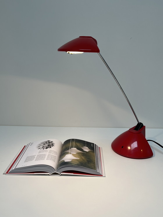 Image 1 of Set of Memphis Style Desk Lamps in Black and Red