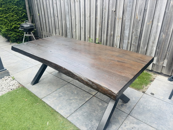 Solid Oak Table – Dining tables, Metal, Wood (photo 5 of 5)