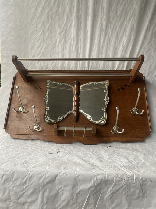 Appendiabiti vintage con specchio tagliato