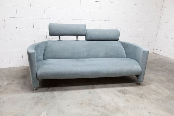 Image 1 of "Negresco" Sofa, designed by Bernard Massot for Neology France, in moiré velvet