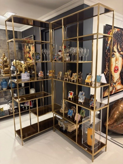 Vitrinekast Lloyd Rack High Brushed Gold - Versmissen