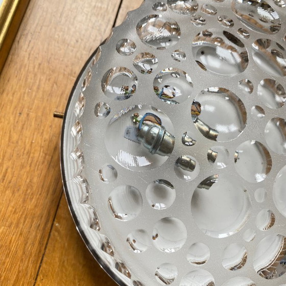 Image 1 of lampada da parete/soffitto minimalista in vetro trasparente stampato