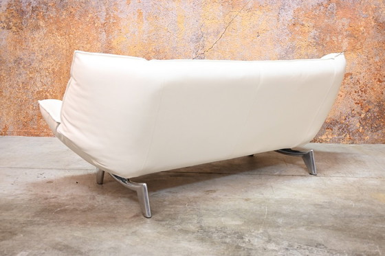 Image 1 of Refurbished white leather Leolux Tango designer sofa