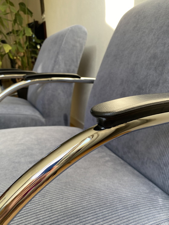 Image 1 of Woood Halifax stoelen grijsblauw