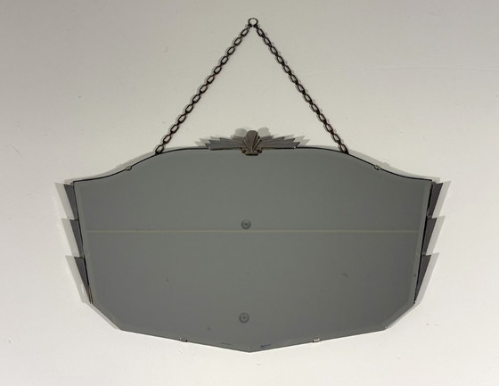 Art Deco Wall Mirror – Chrome, Glass (photo 7 of 8)