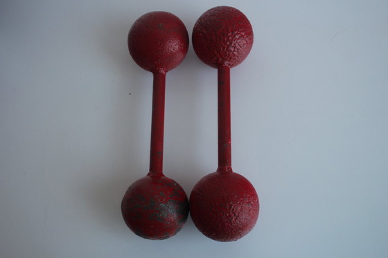 Image 1 of Set di manubri a doppia sfera in stile Art déco, anni '30.