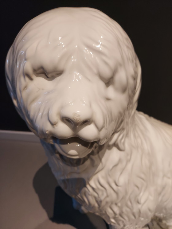 Image 1 of Statua di cane in ceramica italiana d'epoca alta 70 cm