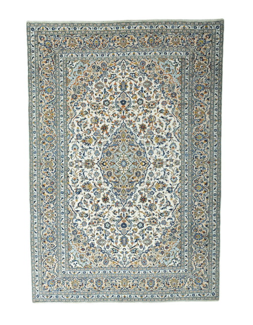 Alfombra oriental de corcho Kashan anudada a mano - 357 x 247
