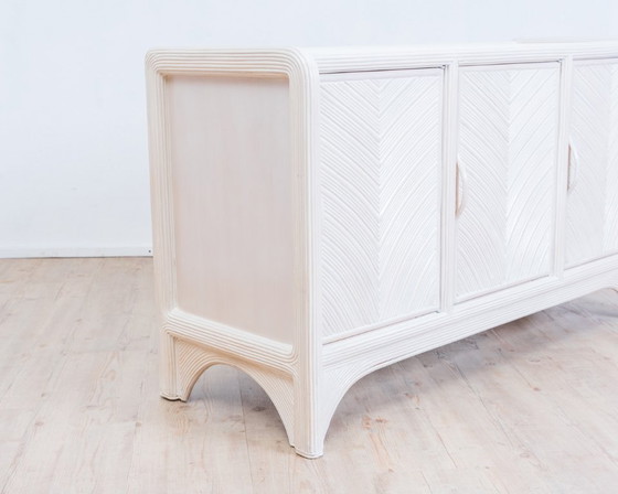 Image 1 of Mid-Century Sideboard Pencil Reed / Reed Rods, Coastal Design 80s.