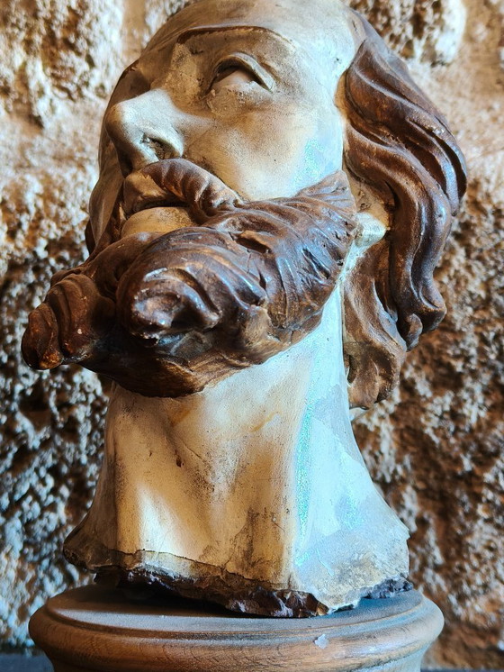 Image 1 of Antiek terracotta heiligenbuste beeld