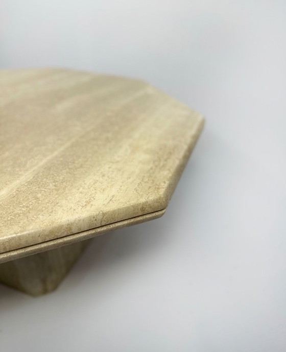 Image 1 of Vintage 1970s hexagonal coffee table in travertin