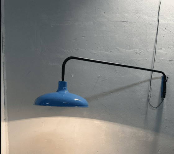 Lampada da parete vintage, anni ’70, Applique, Metallo, Blu, Modern (foto 3 di 7)