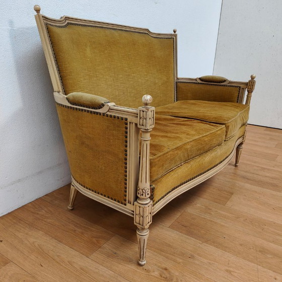 Image 1 of Antikes Sofa und Sessel im Stil Ludwigs XVI.