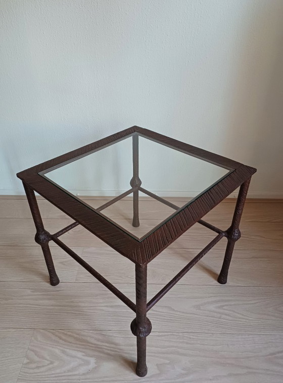 Image 1 of 2 side tables Vintage Brutalist wrought iron