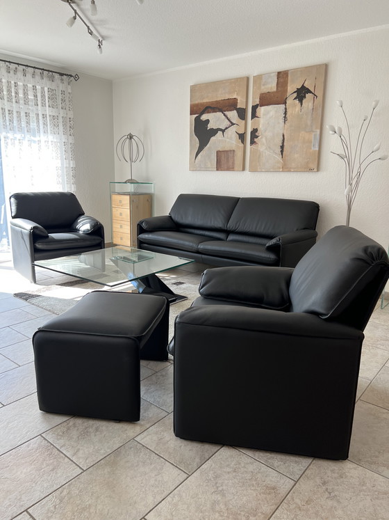 Image 1 of Leolux Bora-Beta Leder senso schwarz Sitzgruppe neuwertig