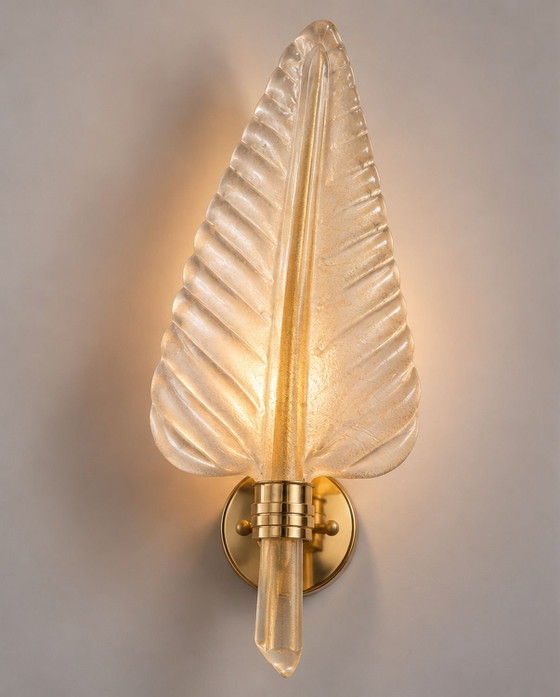 Wandlamp van Murano glas in bladvorm – Wandlampen (photo 4 of 5)