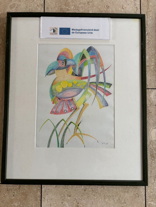 5x Pastellkreidezeichnungen - ungerahmt