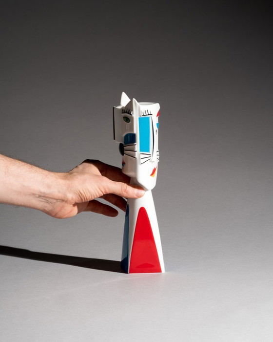 Image 1 of Zeldzame porseleinen kandelaar van Otmar Alt Rosenthal, "Cat-Light", Duitsland, jaren 80-90.