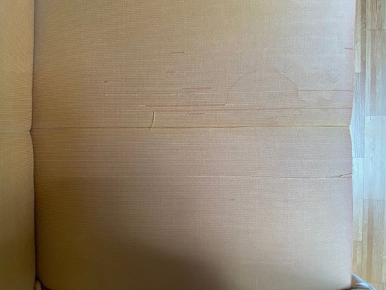 Image 1 of Chaise longue eiken/goudkleurige geribbelde stof