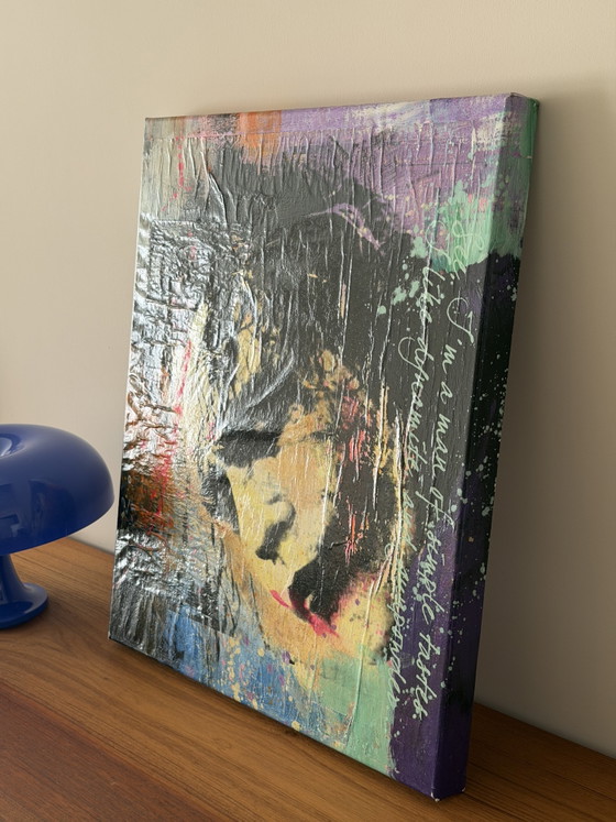 Image 1 of Ronald Chapeau – “The Joker” (2011) | Original Mixed Media on Canvas | 60 × 50 cm