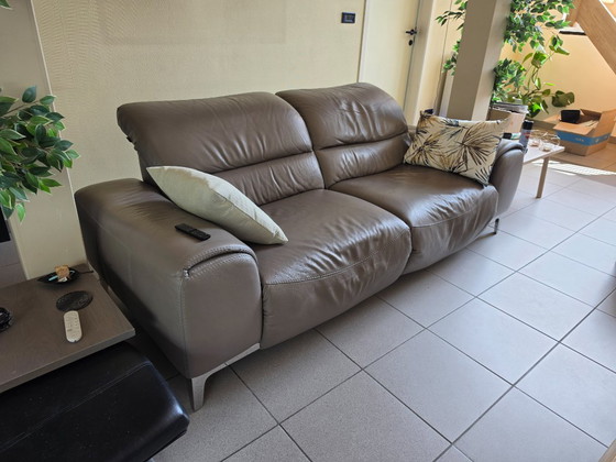 Image 1 of Musterring Leder-Wohnzimmergarnitur – hochwertiges Sofa – 2-teilig – mit Liegefunktion