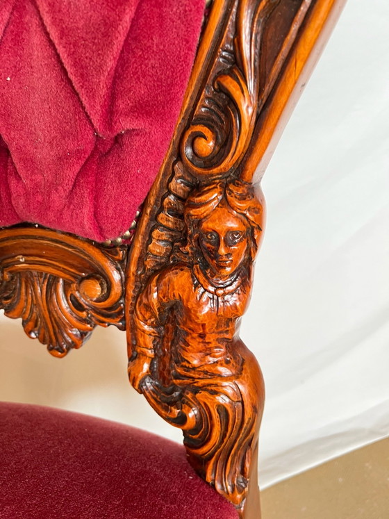 6 Sillas de comedor barrocas – Metal, Terciopelo (photo 5 of 7)