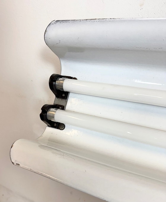 Image 1 of Lampadario industriale a sospensione in smalto grigio di Elektrosvit, anni '60