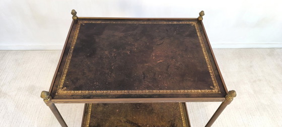 Image 1 of 😍✨Prächtiger Barwagen von Maison Jansen – Messing, Bronze und Blattgoldleder – Um 1950✨😍