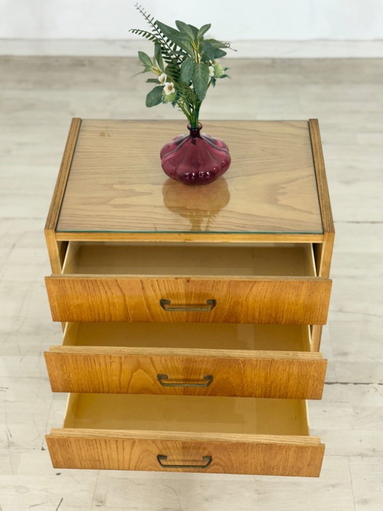 Image 1 of Nachtkastje, ladekast, bijzettafel in mid-century modern stijl, vintage