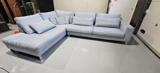 Image 1 of Pronto Canapé gris bleu avec coutures décoratives 1,5 an