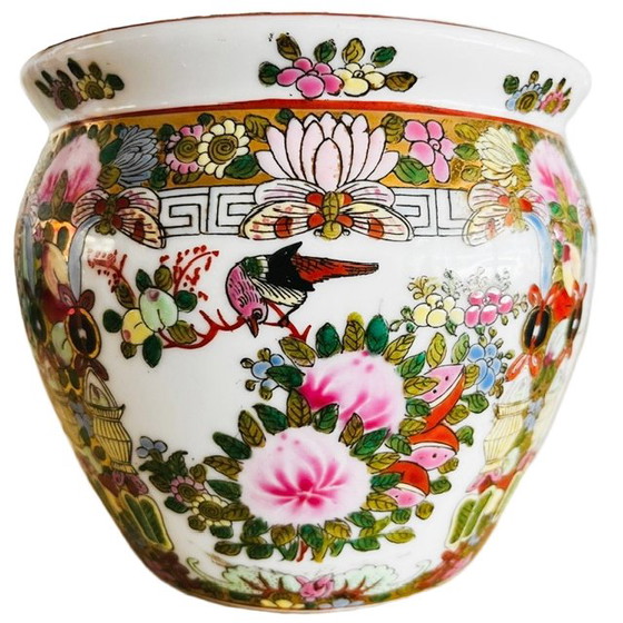 Chinese Hand-Painted Fishbowl Family Rose Porcelain Flowerpot 1950s – Vases (photo 3 of 8)