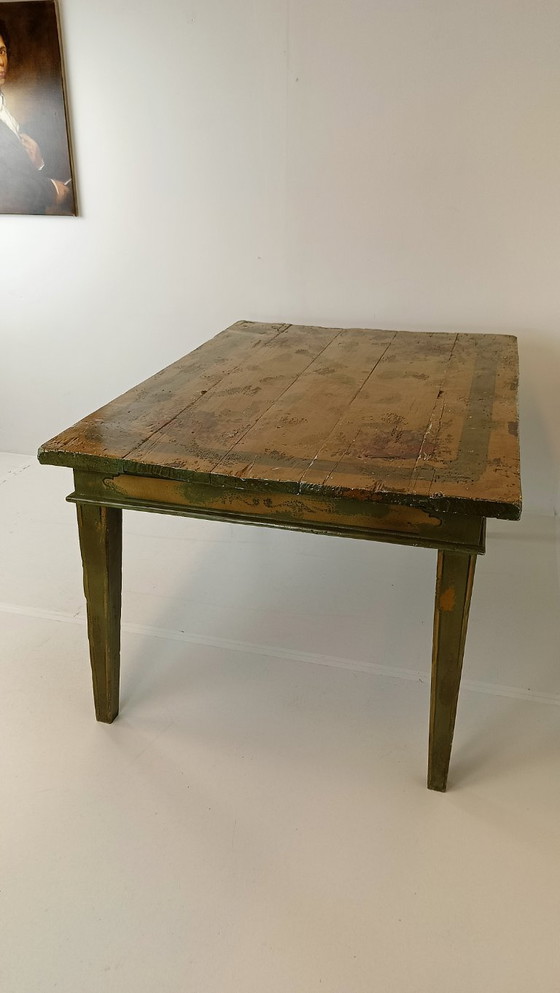Image 1 of Antique Swedish painted dining table