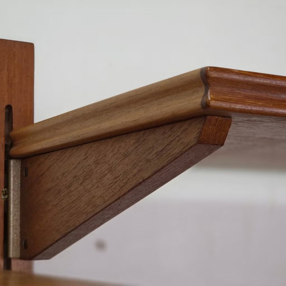 Vintage 60s Danish Teak Modular Wall System Mid Century, Wall cabinet, Wood, Brown, Mid Century Modern (photo 14 of 24)