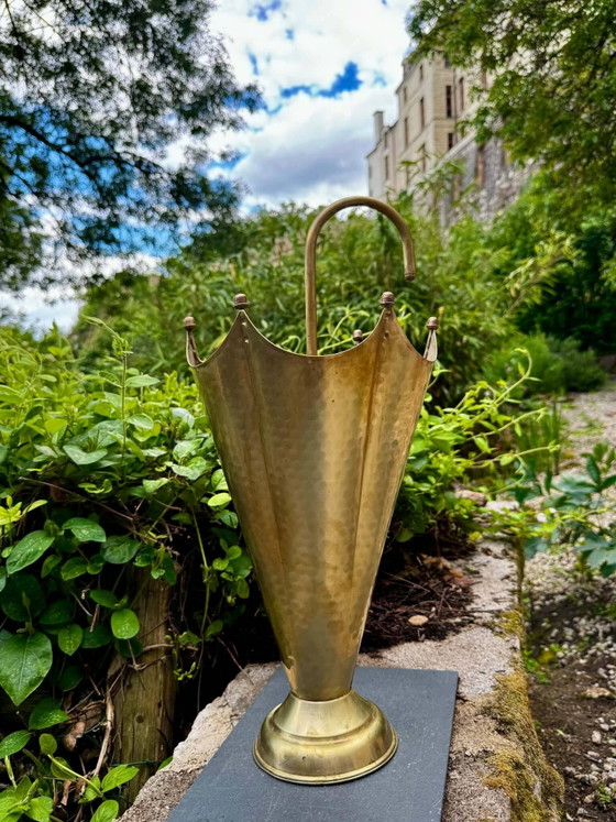 Brass umbrella stand, 1960s – Art Deco (photo 5 of 8)