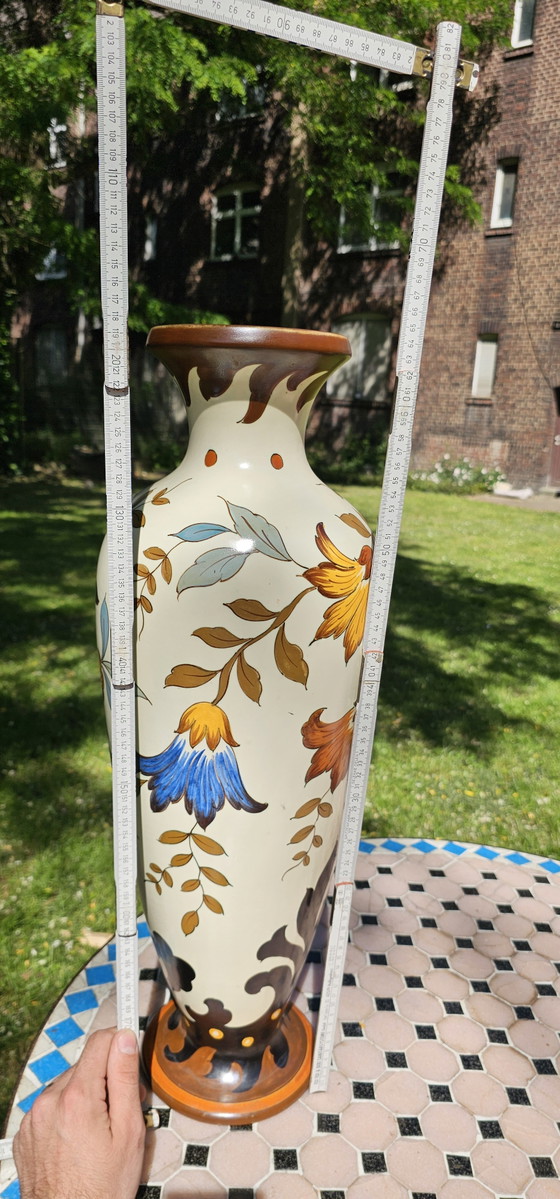 Image 1 of Raro e imponente vaso vintage in ceramica artistica Royal Gouda Holland da 55 cm - Modello "Dora" n. 226