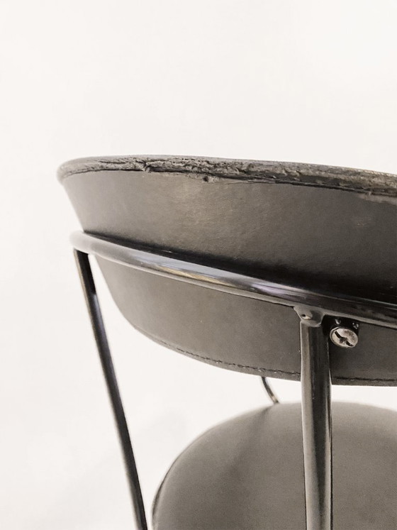 Image 1 of Vintage design tubular frame chairs – black – 1960s/70s style