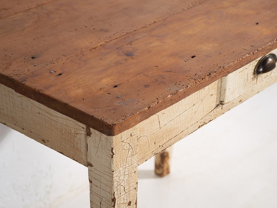 Tavolo in legno massello bianco antico (c.1920) #8, Tavoli da pranzo, Metallo, Rustic (foto 21 di 24)