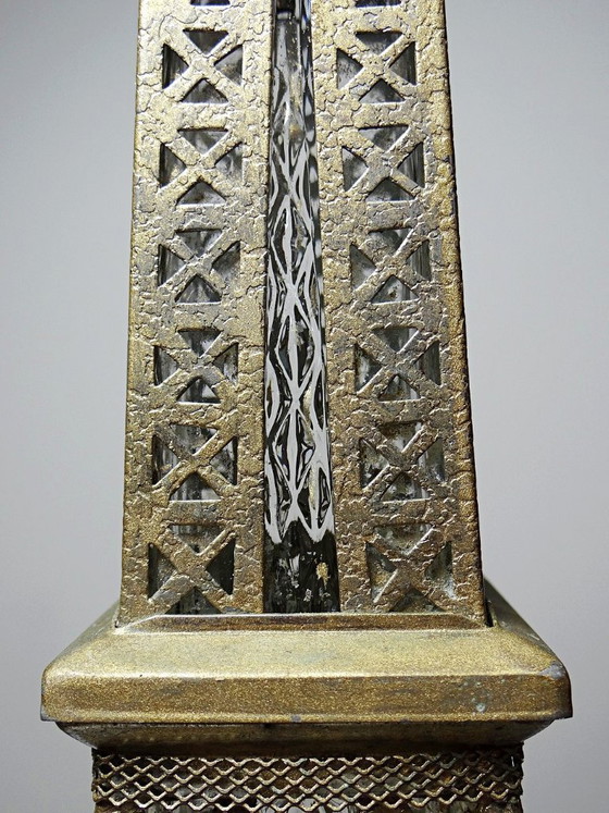Image 1 of Large Eiffel Tower bottle, musical "Le Fiacre" vintage Japanese collection
