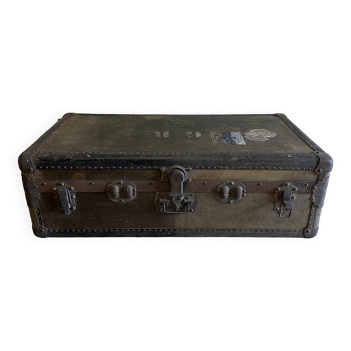 Large travel trunk from the early 20th century.