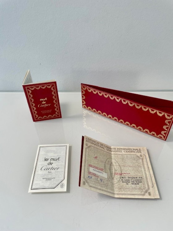 Image 1 of Penna a sfera Cartier Must Santos – Nuova, in platino, completa