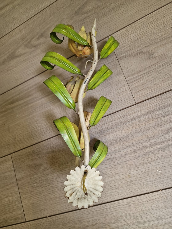 Image 1 of Lampada da parete in metallo 3 tulipani vintage