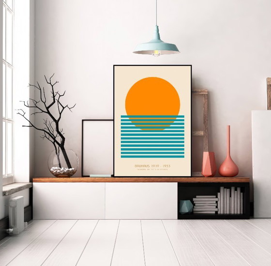 Image 1 of Bauhaus - Zonsondergang 1924 - Minimalistische Kunst - Poster 70 x 100 cm