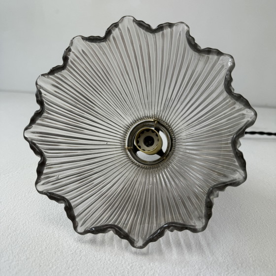 Image 1 of Paar vintage prismatische glazen hanglampen