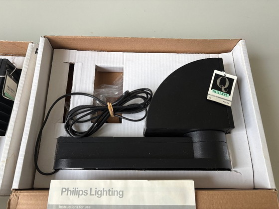 Image 1 of Set PHILIPS QWG 150 Harvard wandlamp - verstelbare lampenkap - retro 80s design lamp - ingebouwde dimmer 